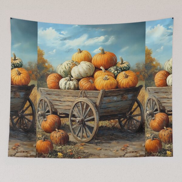 Item preview, Farmcore Aesthetic: Autumn Pumpkin Wagon designed and sold by bapupa.