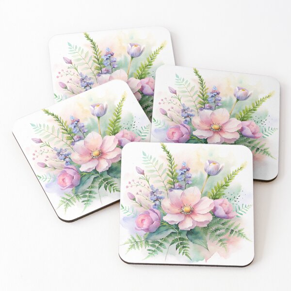 Item preview,  Soft Pink Wildflower Watercolor Bouquet on White designed and sold by zaina.sho.