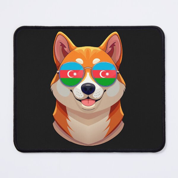 Item preview, Patriotic Shiba Inu Azerbaijani Flag designed and sold by DreamBrushy.
