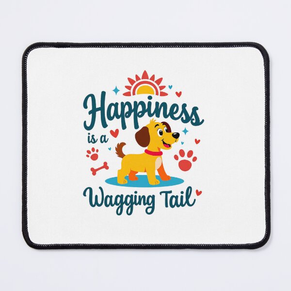 Item preview, Happiness is a Wagging Tail – Cute & Uplifting Dog Lover Design designed and sold by VIBECANVASSHOP .