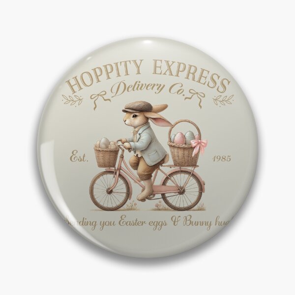 Item preview, Hoppity express, Easter bunny on bicycle, with easter baskets, easter egg designed and sold by Coolparrotgirl.