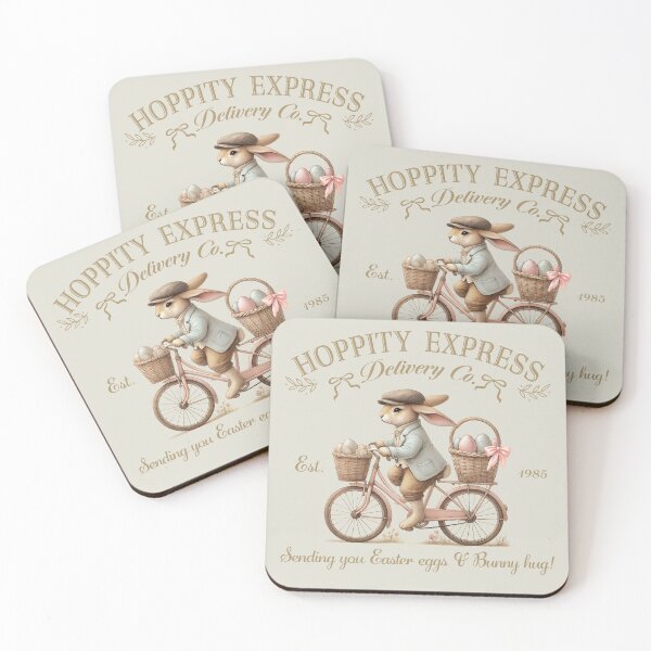 Item preview, Hoppity express, Easter bunny on bicycle, with easter baskets, easter egg designed and sold by Coolparrotgirl.