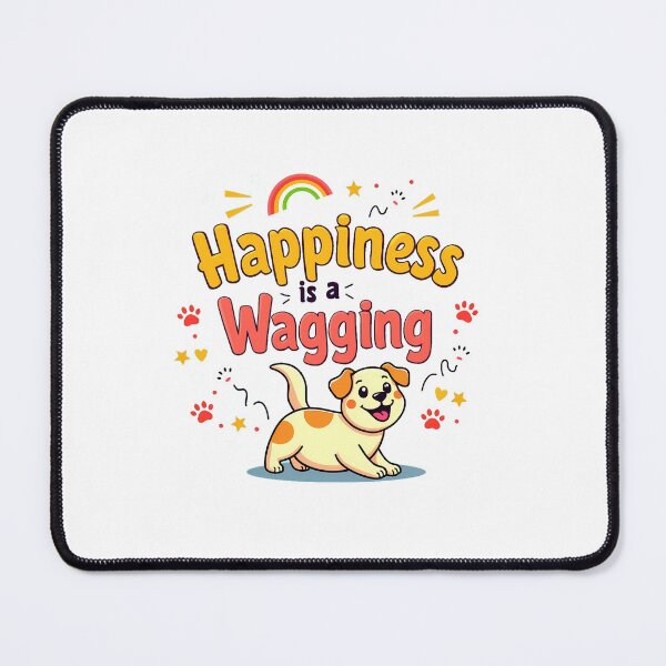 Item preview, Copy of Happiness is a Wagging Tail – Cute & Uplifting Dog Lover Design designed and sold by VIBECANVASSHOP .