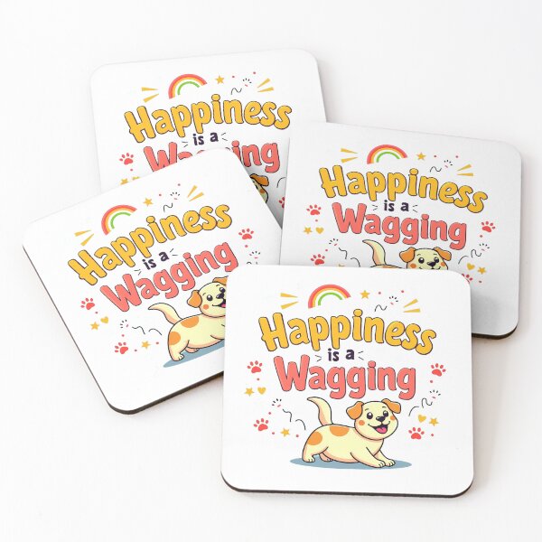 Item preview, Copy of Happiness is a Wagging Tail – Cute & Uplifting Dog Lover Design designed and sold by VIBECANVASSHOP .