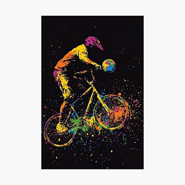 Item preview, Indoor Bike Action With Color Splash Style designed and sold by Piotrek0001.
