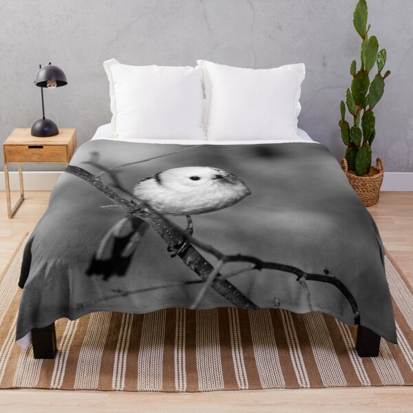 Item preview, Long-tailed tit on yellow ocher bw designed and sold by Jouko Lehto Photography.