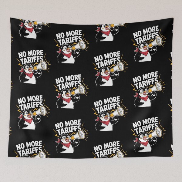 Item preview, Penguins Protest Against Tariffs Funny Penguin Tariff designed and sold by AniArtPL.