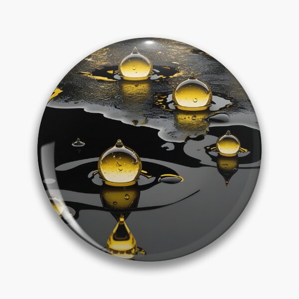 Item preview, Gold Watercolor Drops on Black | Exclusive | HD  designed and sold by MagneticArts23.
