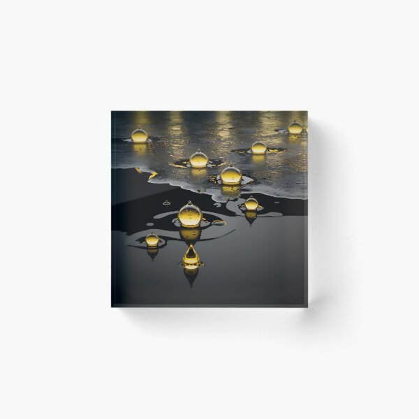 Item preview, Gold Watercolor Drops on Black | Exclusive | HD  designed and sold by MagneticArts23.