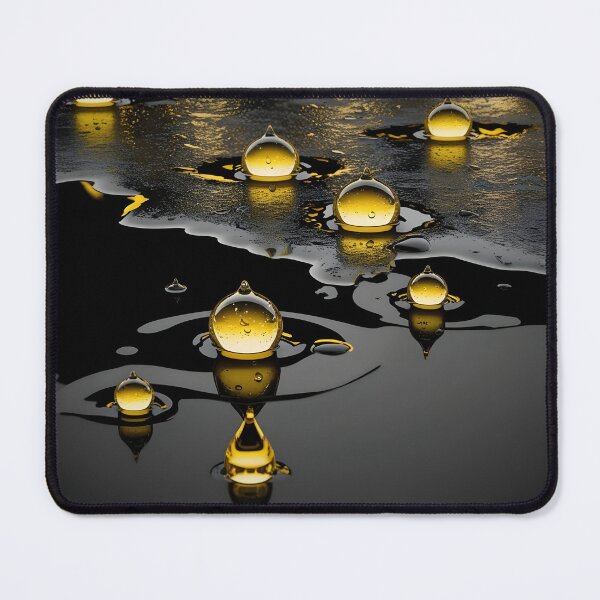 Item preview, Gold Watercolor Drops on Black | Exclusive | HD designed and sold by MagneticArts23.