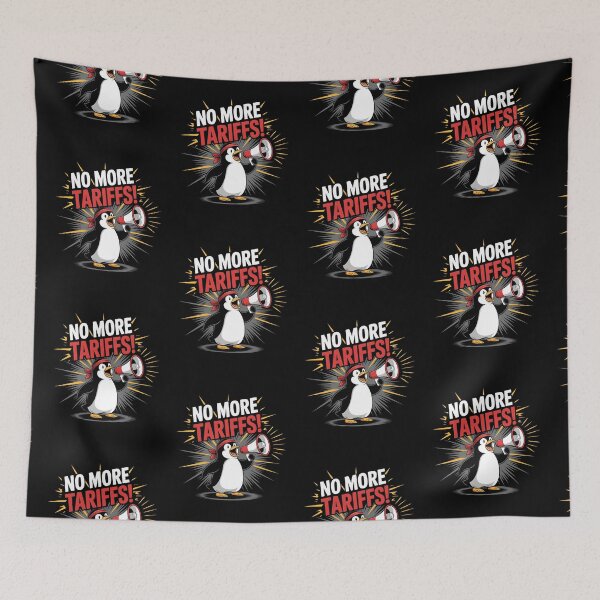 Item preview, Penguins Protest Against Tariffs Funny Penguin Tariff designed and sold by AniArtPL.
