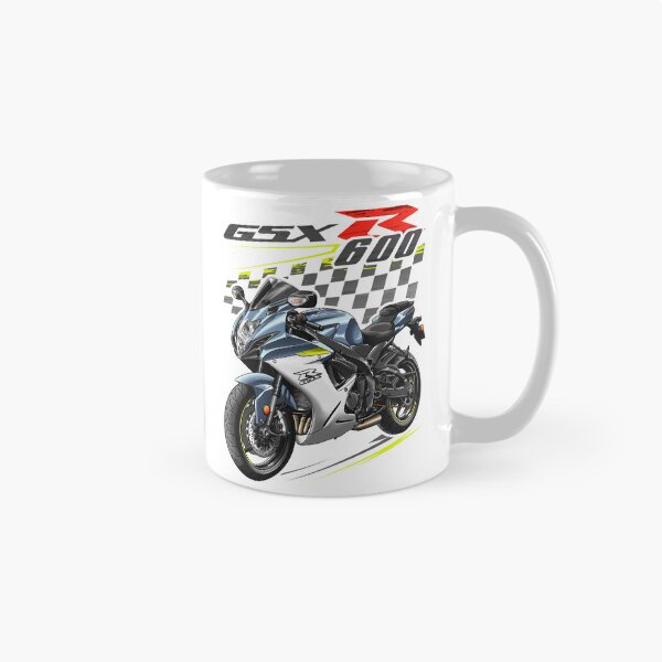 Item preview, Suzuki GSXR 600 2022 (Glass Matte Mechanical Gray & Pearl Brilliant White) for Motorcycle Riders designed and sold by MotoApparelHub.