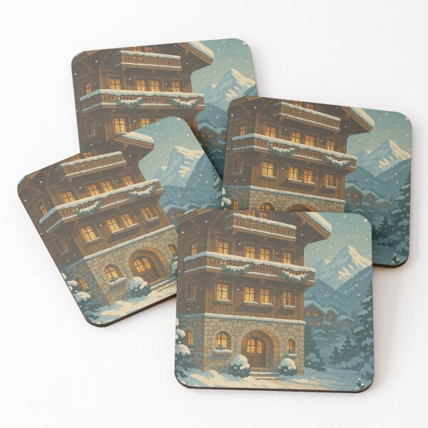 Item preview, Courchevel France Design Vintage Alpine Chalet in Snowy Mountains designed and sold by JackCurtis1991.