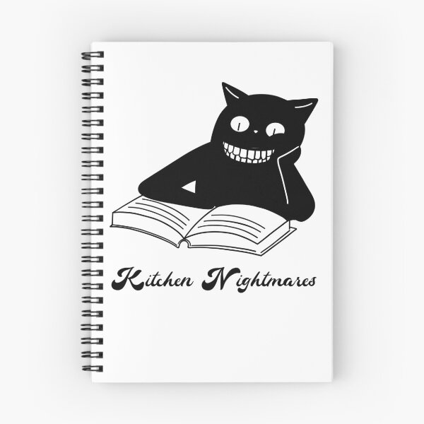 Item preview, Smiling Cat Reading Kitchen Nightmares Cookbook designed and sold by GorinART.