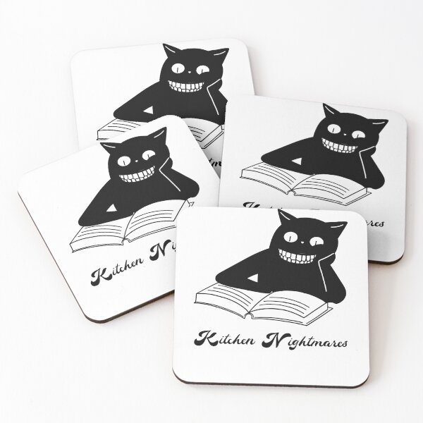 Item preview, Smiling Cat Reading Kitchen Nightmares Cookbook designed and sold by GorinART.