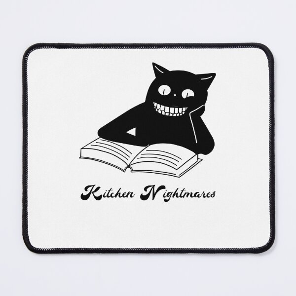Item preview, Smiling Cat Reading Kitchen Nightmares Cookbook designed and sold by GorinART.