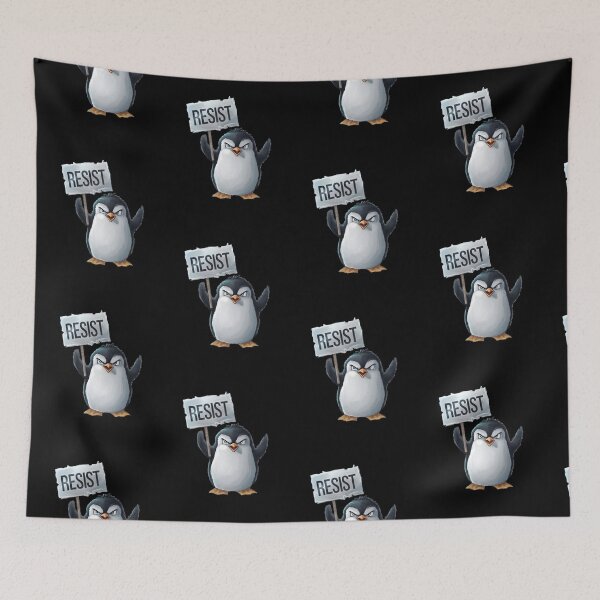 Item preview, Penguins Protest Against Tariffs Funny Penguin Tariff designed and sold by AniArtPL.