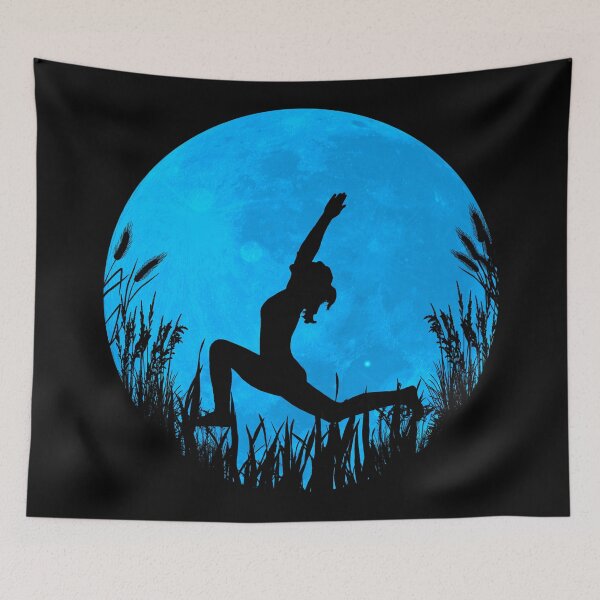 Item preview, Yoga Moon Posture - Blue designed and sold by maryedenoa.