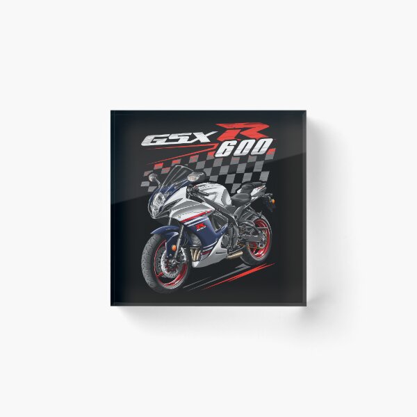 Item preview, Suzuki GSXR 600 2024 (Pearl Brilliant White & Metallic Matte Stellar Blue) for Motorcycle Riders designed and sold by MotoApparelHub.