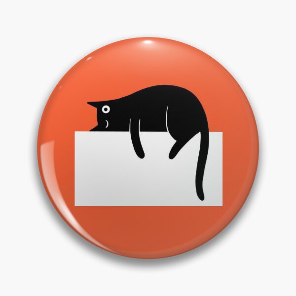 Item preview, “Minimalist Black Cat on Orange - Cute Lazy Cat Art” designed and sold by DigiGoods.