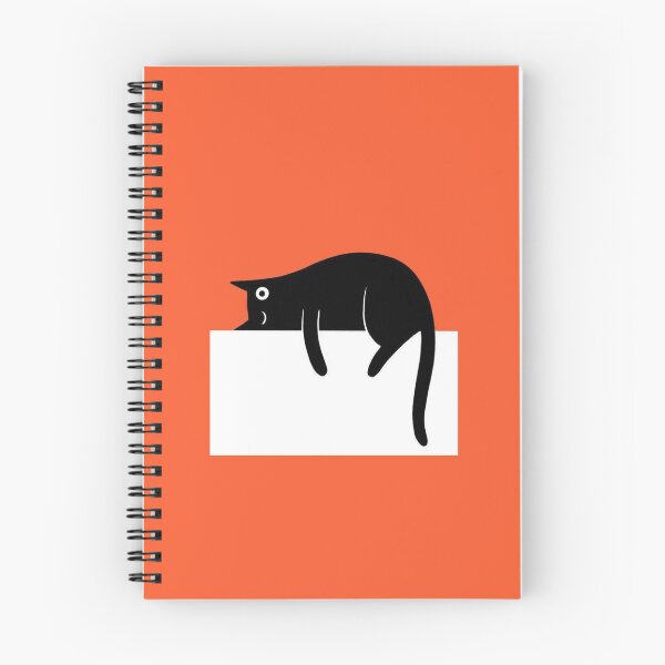 Item preview, “Minimalist Black Cat on Orange - Cute Lazy Cat Art” designed and sold by DigiGoods.