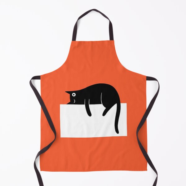Item preview, “Minimalist Black Cat on Orange - Cute Lazy Cat Art” designed and sold by DigiGoods.