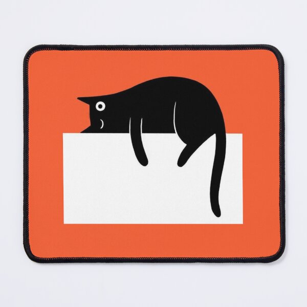 Item preview, “Minimalist Black Cat on Orange - Cute Lazy Cat Art” designed and sold by DigiGoods.