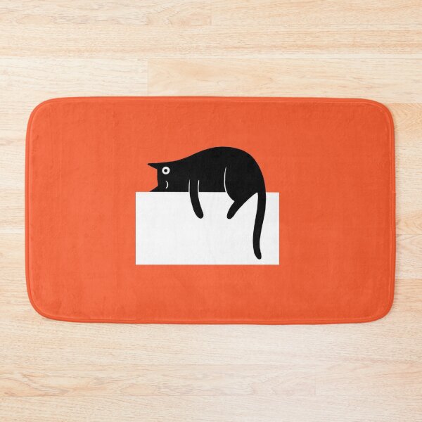 Item preview, “Minimalist Black Cat on Orange - Cute Lazy Cat Art” designed and sold by DigiGoods.