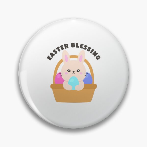 Item preview, Bunny Holding Blue Egg in Basket – Easter Blessing Sticker designed and sold by BubiStudio.