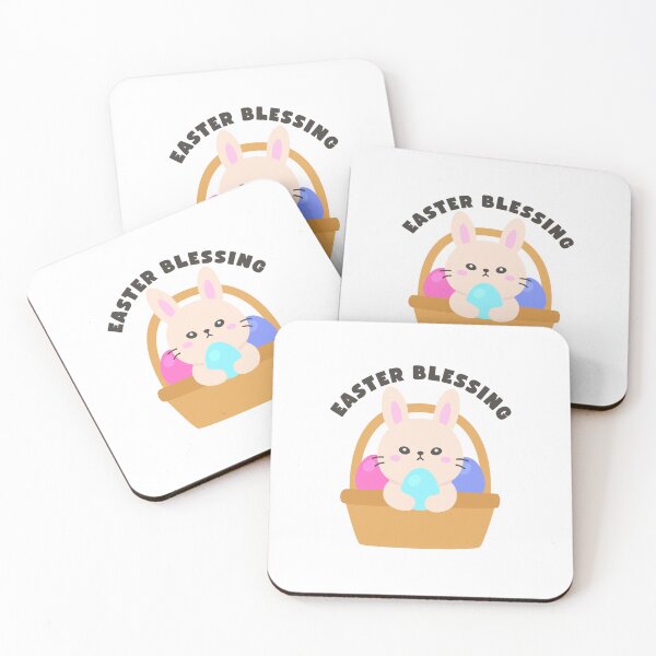 Item preview, Bunny Holding Blue Egg in Basket – Easter Blessing Sticker designed and sold by BubiStudio.