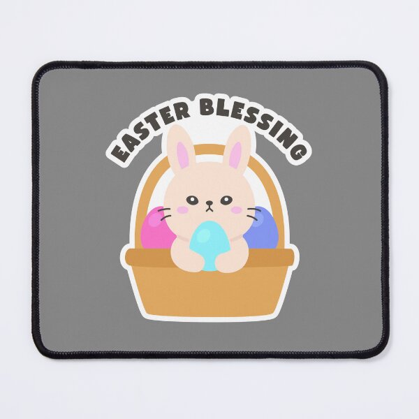 Item preview, Bunny Holding Blue Egg in Basket – Easter Blessing Sticker designed and sold by BubiStudio.