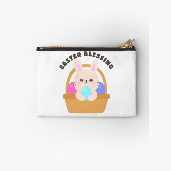 Item preview, Bunny Holding Blue Egg in Basket – Easter Blessing Sticker designed and sold by BubiStudio.