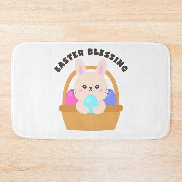 Item preview, Bunny Holding Blue Egg in Basket – Easter Blessing Sticker designed and sold by BubiStudio.