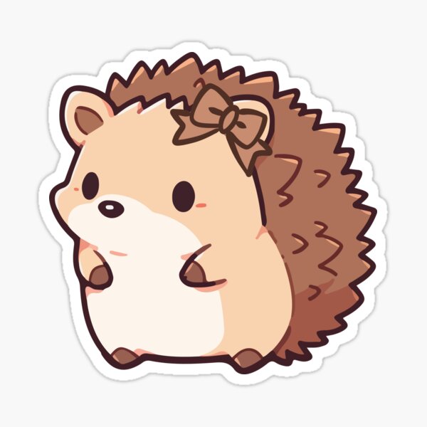 Item preview, Cute Kawaii Hedgehog with Bow – Adorable Animal Cartoon Illustration designed and sold by Printdesigns1.