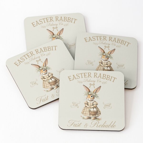 Item preview, Easter rabbit, fast and reliable poster, cute easter bunny with Easter basket  vintage designed and sold by Coolparrotgirl.