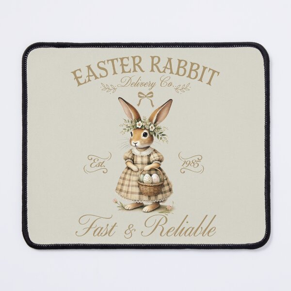 Item preview, Easter rabbit, fast and reliable poster, cute easter bunny with Easter basket  vintage designed and sold by Coolparrotgirl.