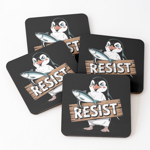 Item preview, Penguins Protest Against Tariffs Funny Penguin Tariff designed and sold by ThePixelAlchemy.