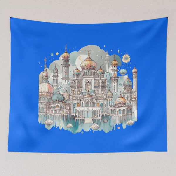 Item preview, Heavenly Palace of Palaces – Minimalist Watercolor City of Jewels , designed and sold by PaintMeWorld.