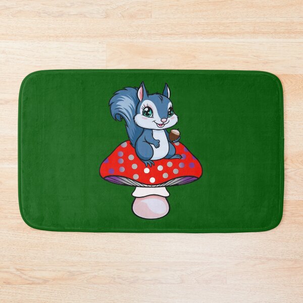 Item preview, Cute Squirrel on Greysexual Mushroom – Greysexual Pride Whimsical Art designed and sold by Travelslightly.