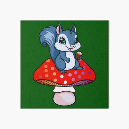 Item preview, Cute Squirrel on Lesbian Mushroom – Lesbian Pride Whimsical Art designed and sold by Travelslightly.
