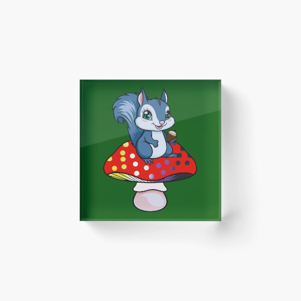 Item preview, Cute Squirrel on Nonbinary Mushroom – Enby Pride Whimsical Art designed and sold by Travelslightly.