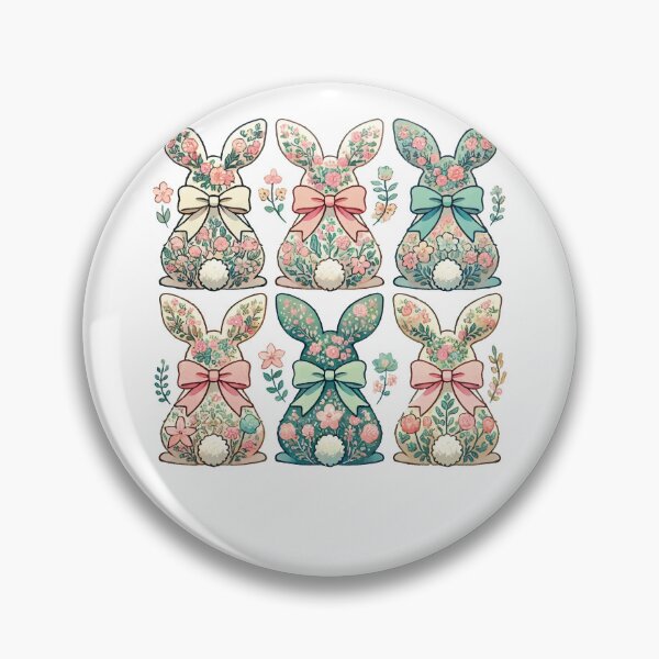 Item preview, Easter Bunny Flowers Retro Vintage Style designed and sold by LuminOrb.
