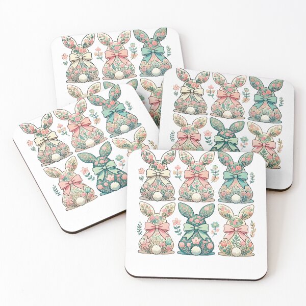 Item preview, Easter Bunny Flowers Retro Vintage Style designed and sold by LuminOrb.