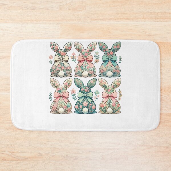 Item preview, Easter Bunny Flowers Retro Vintage Style designed and sold by LuminOrb.