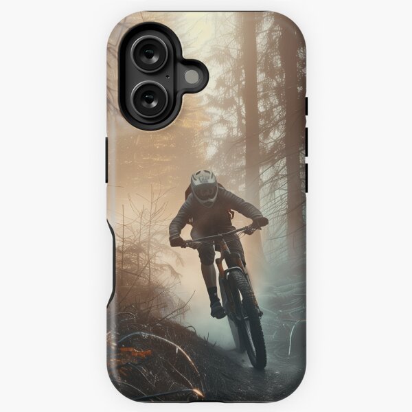 Artikel-Vorschau von Mountainbiker im Nebelwald, designt und verkauft von GearHead Designs.