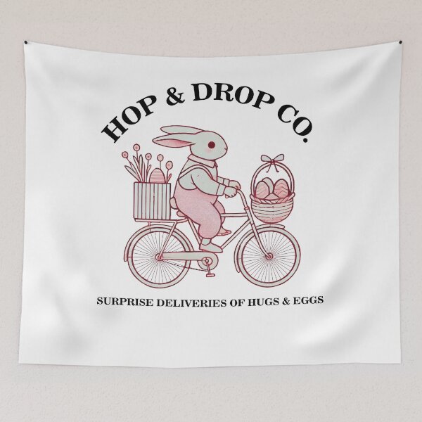 Item preview, Easter Retro Style Bunny Bike Surprise designed and sold by LuminOrb.
