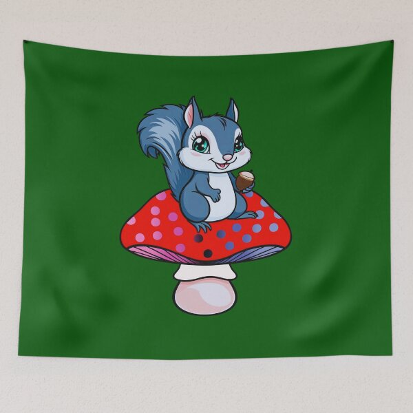 Item preview, Cute Squirrel on Omnisexual Mushroom – Omni Pride Whimsical Art designed and sold by Travelslightly.