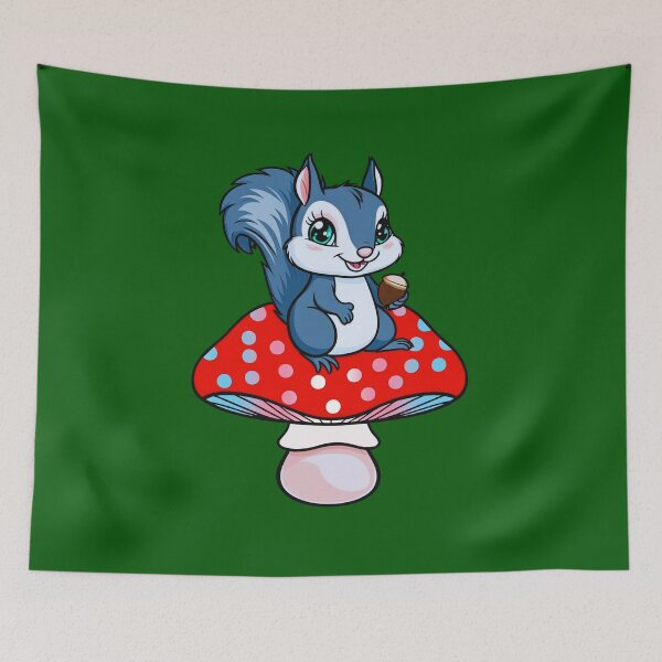Item preview, Cute Squirrel on Transgender Mushroom – Trans Pride Whimsical Art designed and sold by Travelslightly.