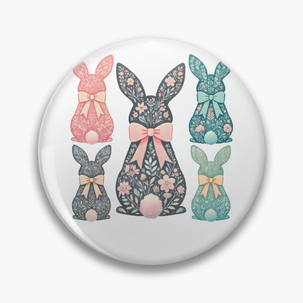 Item preview, Easter Bunny Floral Pattern Retro Look designed and sold by LuminOrb.