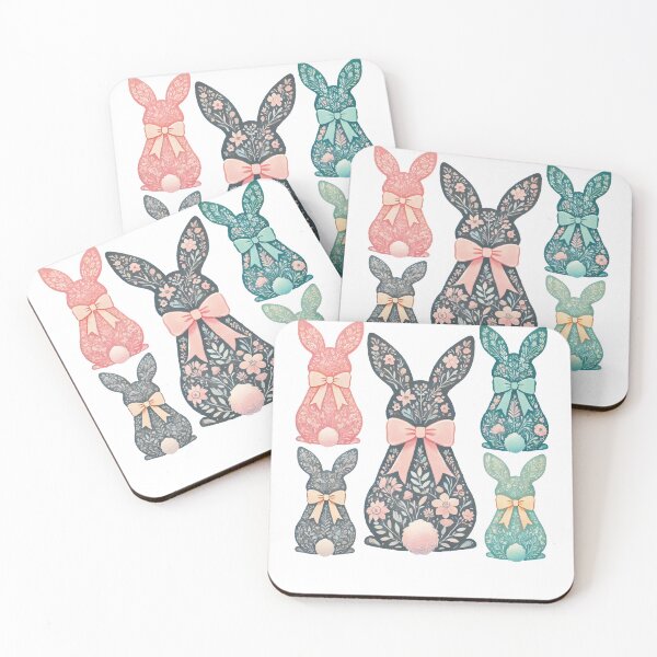 Item preview, Easter Bunny Floral Pattern Retro Look designed and sold by LuminOrb.